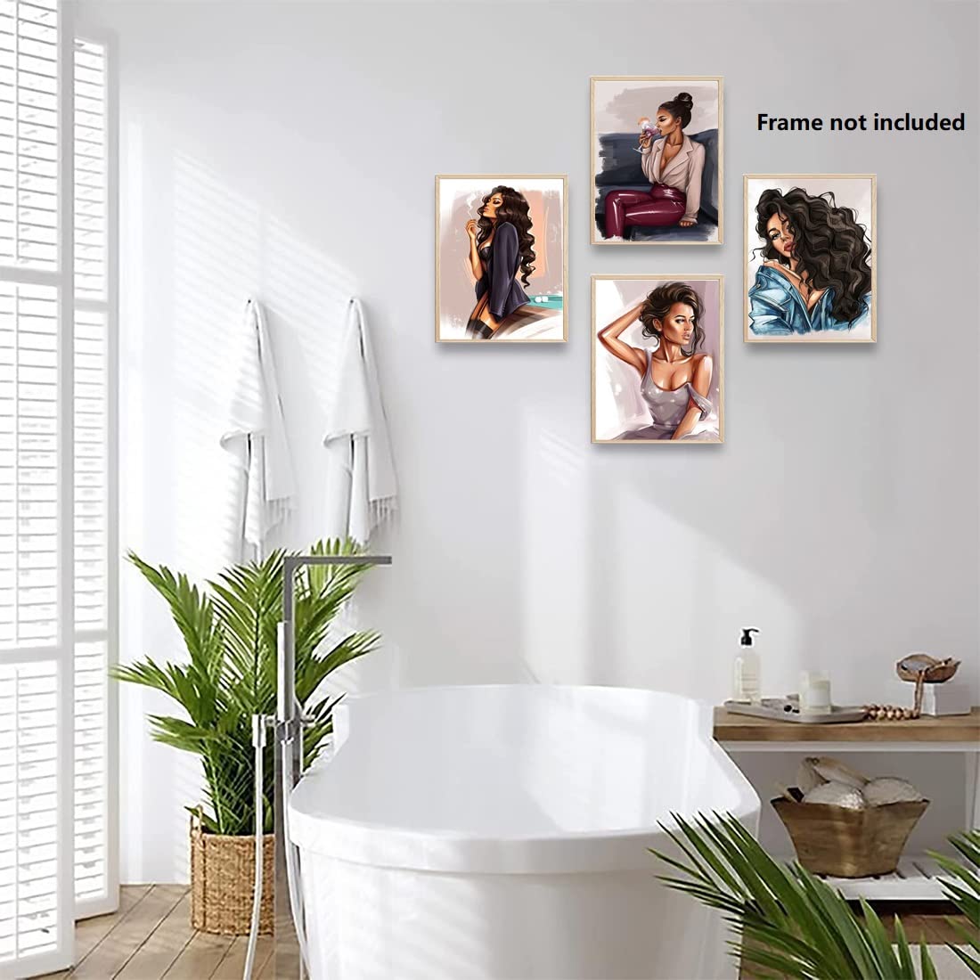 3-Pack African American Wall Art: Black Women Canvas for Bedroom & Bath