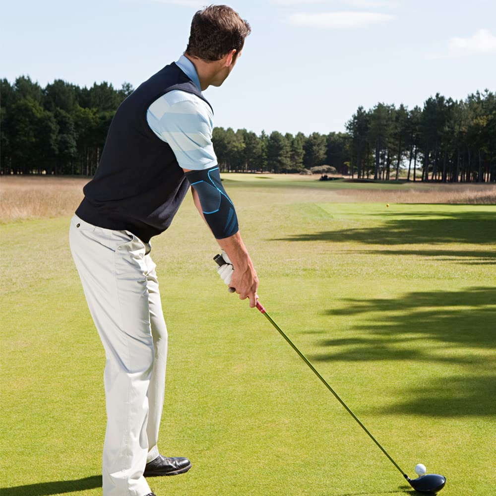 1 Pair Elbow Compression Sleeves: Tackle Tendonitis, Tennis & Golfer's Elbow - Arm Support for Weightlifting & Sports
