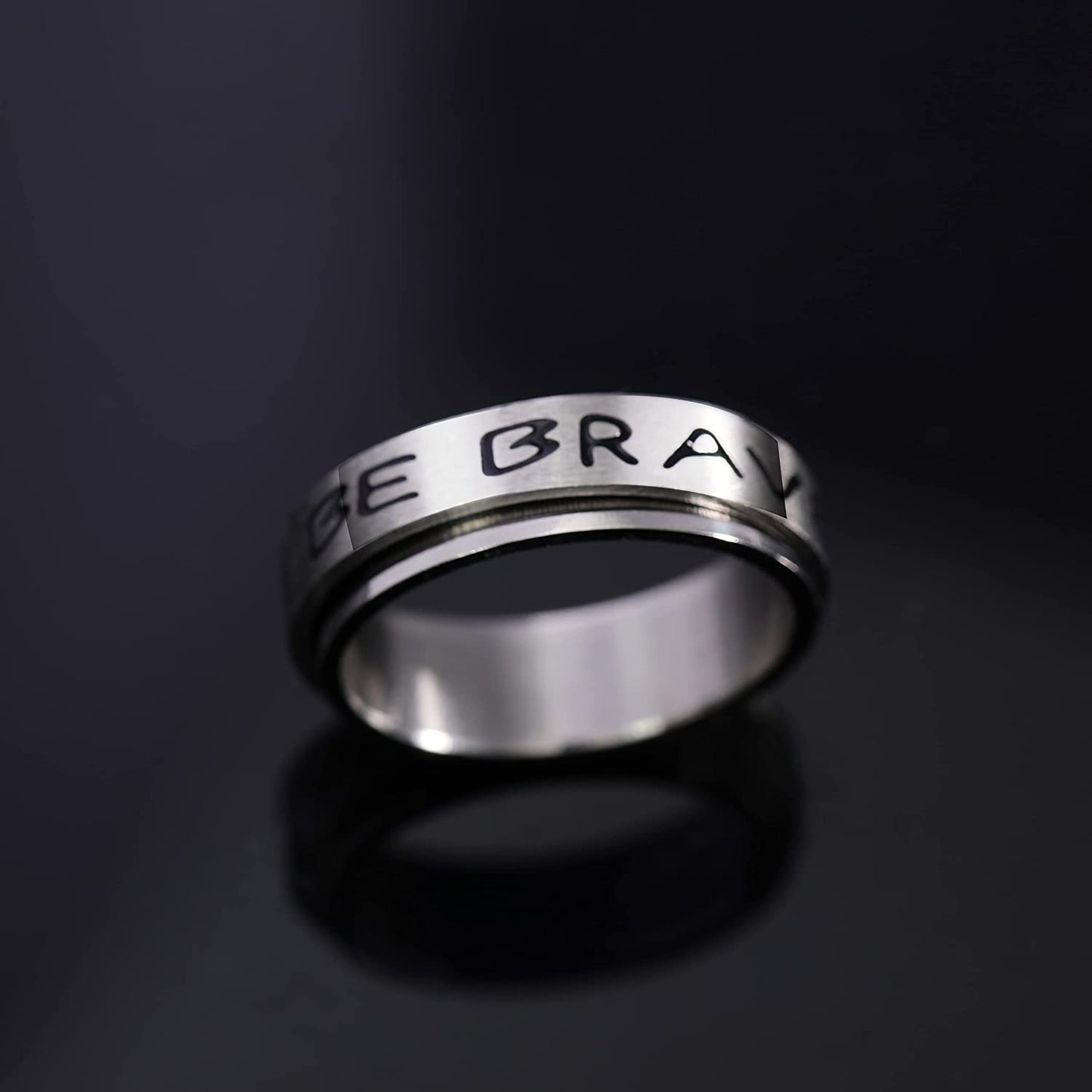 Size 11 Stainless Steel Fidget/Spinner Ring for Anxiety/Anti-Stress