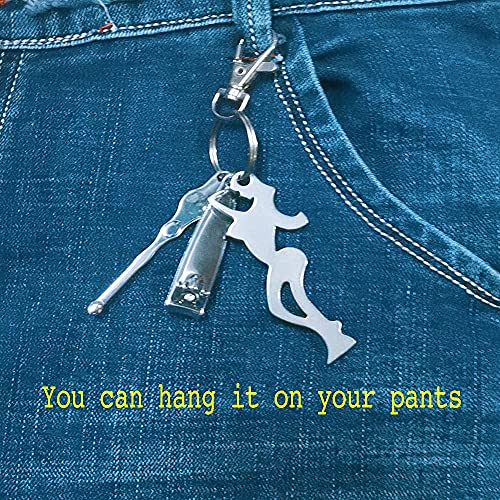HL-YMXT Beer Bottle Opener Stainless Steel Flat Bar Key Glass Openbeer Keychain Bartenders (Beauty-shape bottle opener)