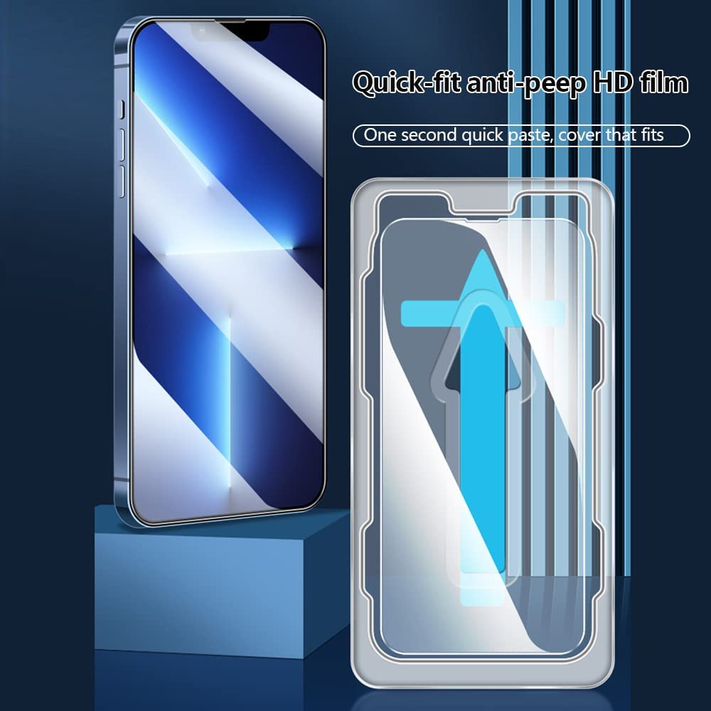 2pk iPhone 14 Pro Privacy Tempered Glass Screen Protector w/ Auto Alignment Kit