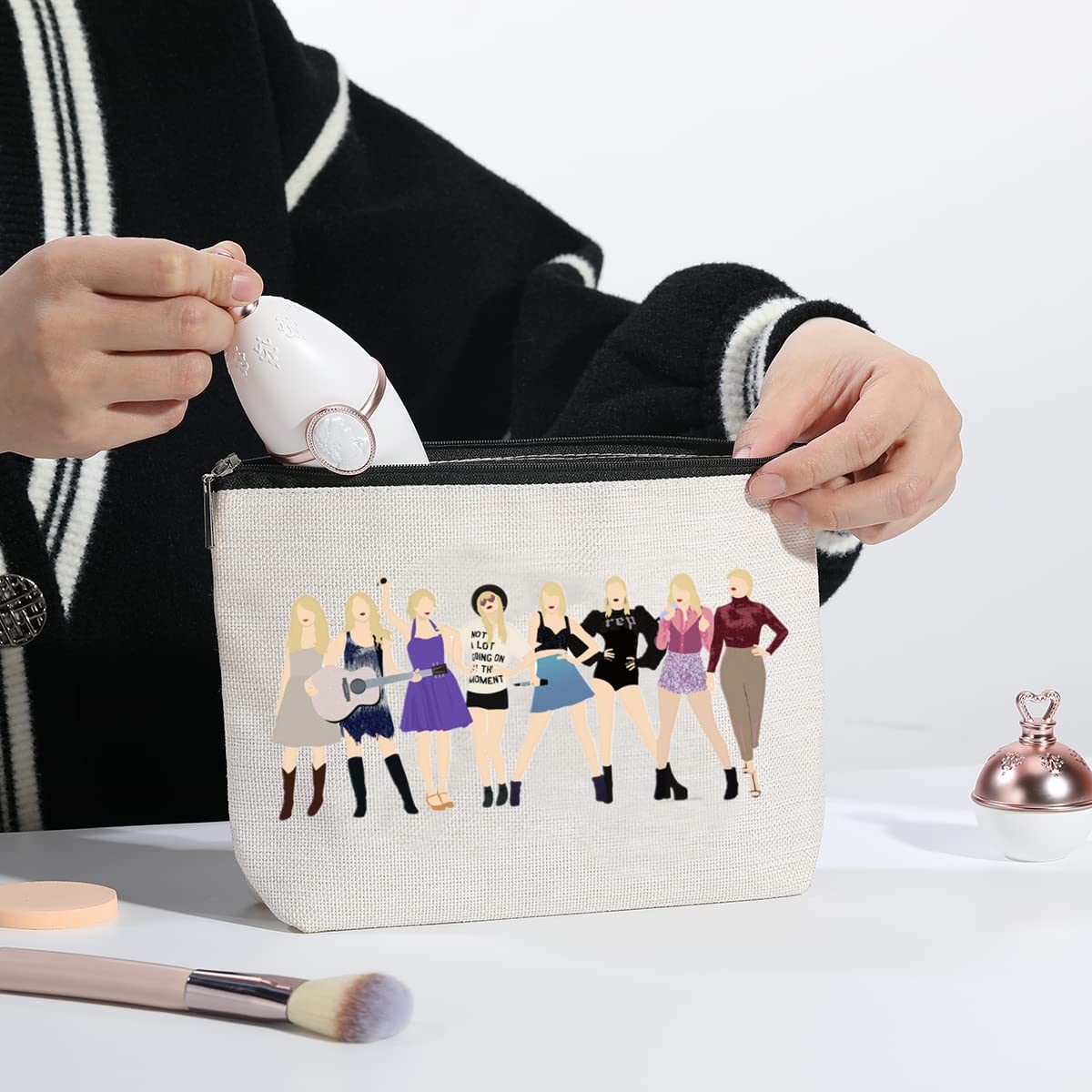 Singer/Music Lover Makeup Bag/Cosmetics Bag/Toiletry Organizer Zipper Pouch