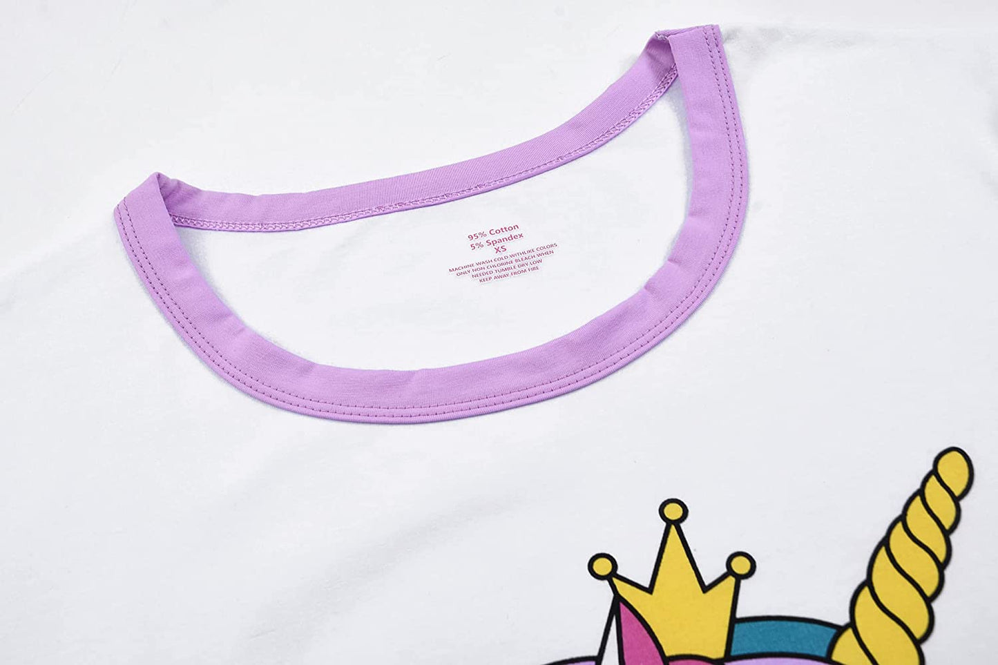 Size XS Unicorn T-Shirt & Shorts Pajamas Set