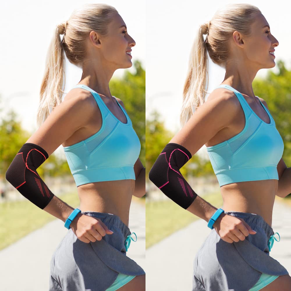 1 Pair Size Small Elbow Compression Sleeve: Tackle Tendonitis, Tennis & Golfer's Elbow - Arm Support for Weightlifting & Sports