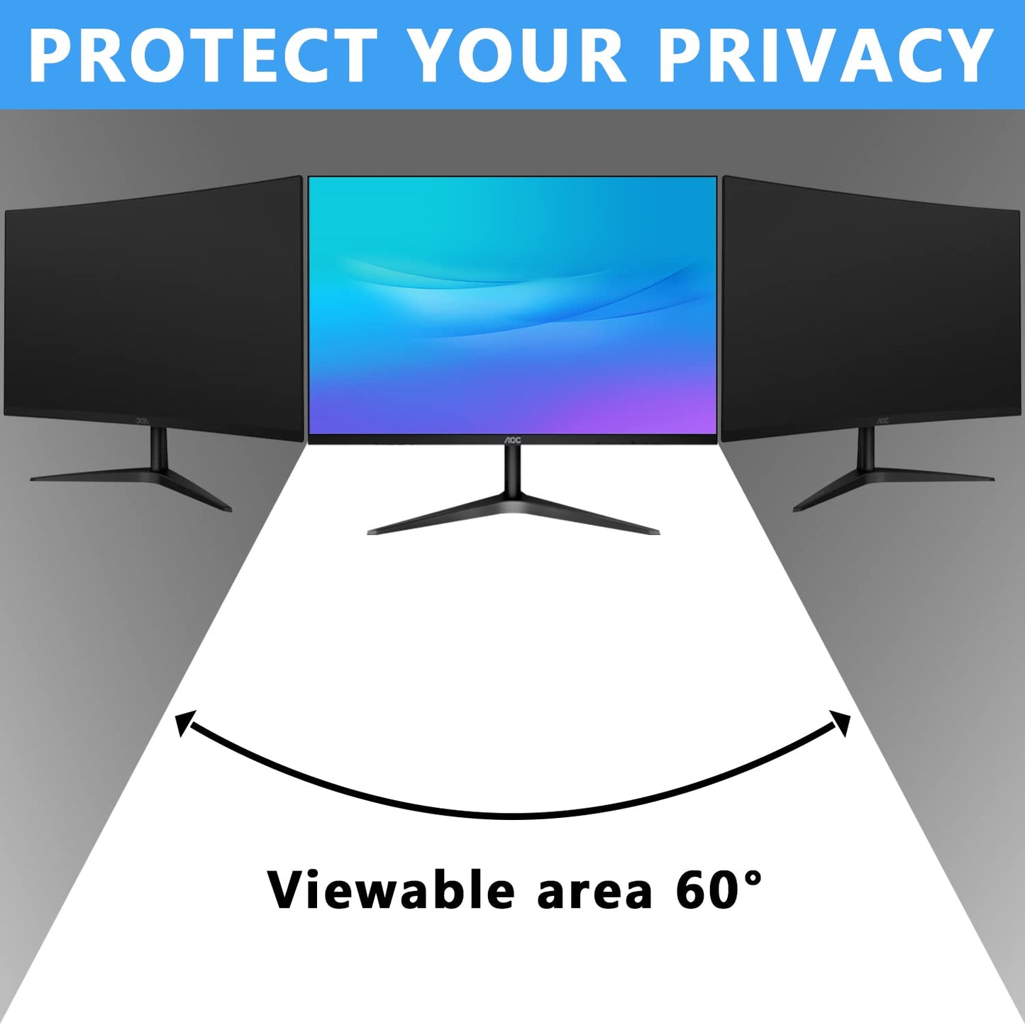 21.5" Removable 16:9 Anti-Glare Blue Light Block Computer Privacy Screen Filter