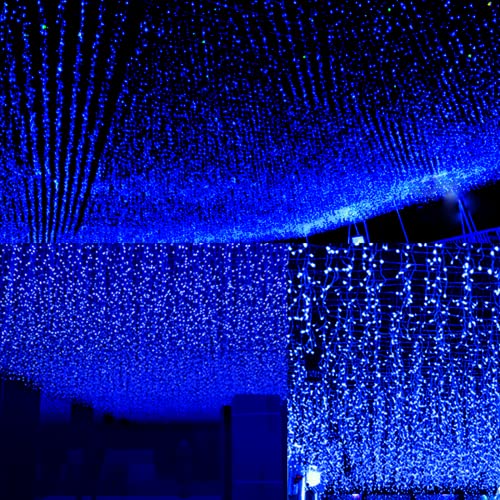 Christmas Decorations Twinkle Lights 39FT with 120LED, Fairy Lights for Bedroom with 8 Dynamic Modes, Waterproof String Lights for Outside,Patio, Garden, Party, Wedding, Christmas and More Blue