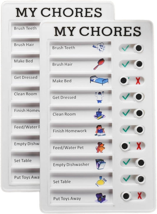 2pk 4.7"x7.9" Daily Checklist Chore Chart/Schedule Board w/ Detachable Plastic
