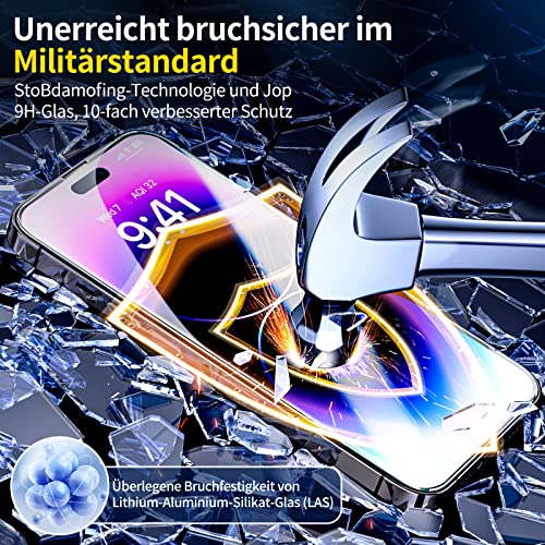 Screen Protector for iPhone 14 Pro Max 6.7", SmartDevil [2022 Dynamic Island Compatible] [Easy Installation Frame] 3 Pack HD Bubble Free Scratch Resistant 9H Tempered Glass Film - Case Friendly