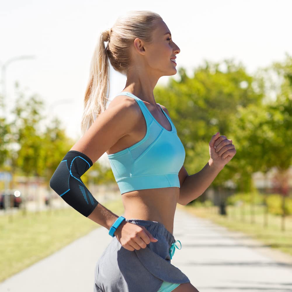 1 Pair Elbow Compression Sleeves: Tackle Tendonitis, Tennis & Golfer's Elbow - Arm Support for Weightlifting & Sports