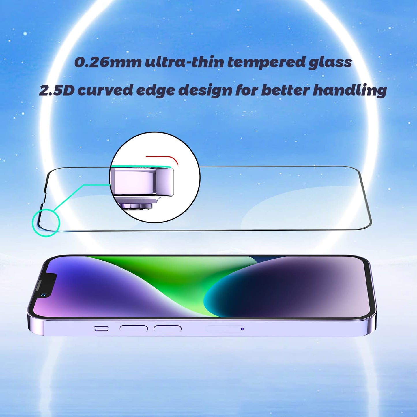 2pk iPhone 14 Plus Gaming Screen Protectors w/ Dedicated Frosted Thumb Controls
