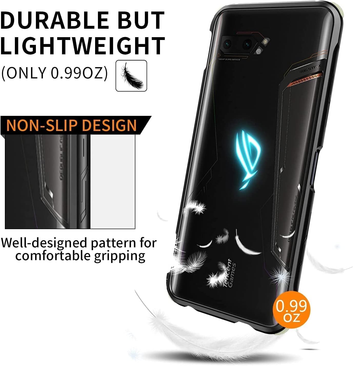 Black Aluminum Alloy Metal Bumper Frame Case for ASUS ROG Phone 2 (ZS660KL)