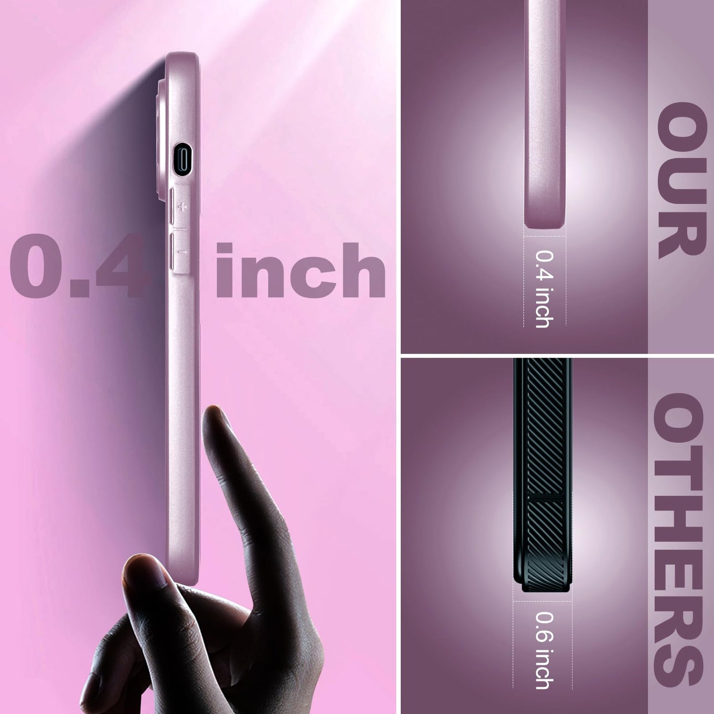 Metallic iPhone 13 Pro Max Case: Ultra-Thin, Shockproof, Wireless Charging Ready