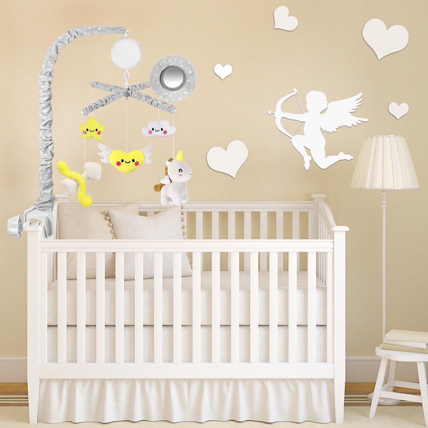 Musical Box Baby Crib Mobile w/ Mirror/3 Modes/Volume Control/36 Lullabies