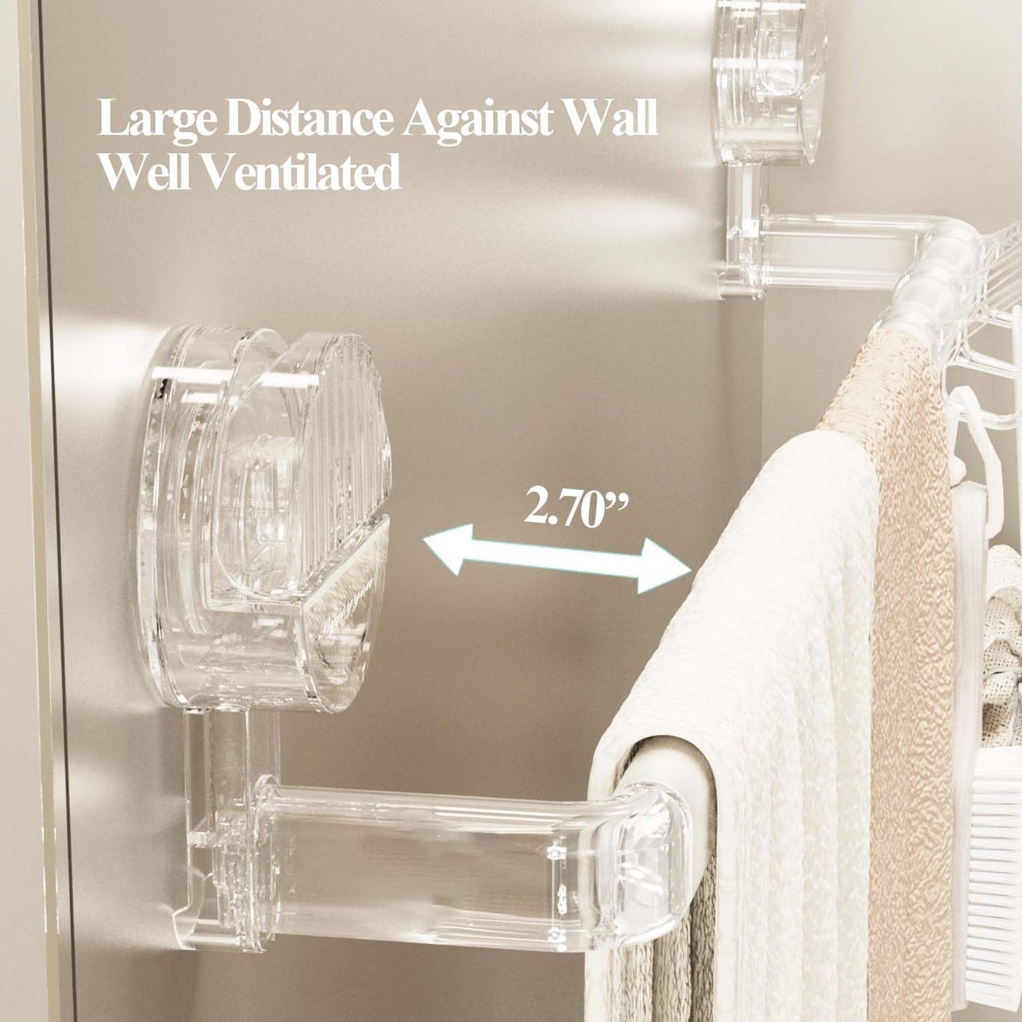 Suction Cup Towel Bar 18" - Versatile & Removable for Bathrooms & Kitchens