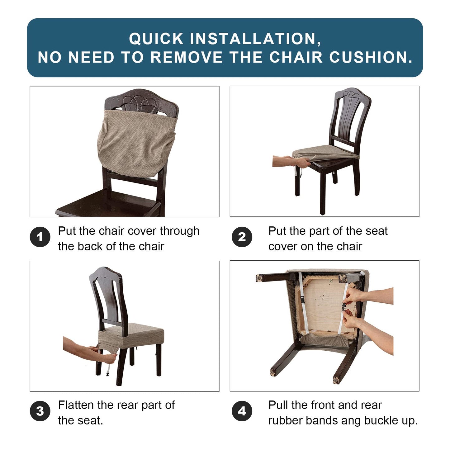 Revamp Your Dining Space: 2-Pack Dark Gray Waterproof Chair Covers for a Chic, Protected Seating Experience