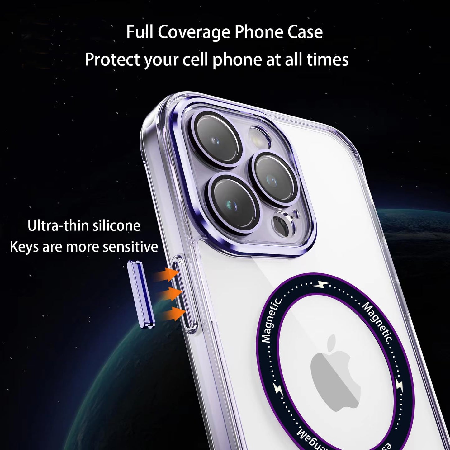 iPhone 14 Pro Magnetic Silicone Case: 6.1" Gold, MagSafe & Drop Protection
