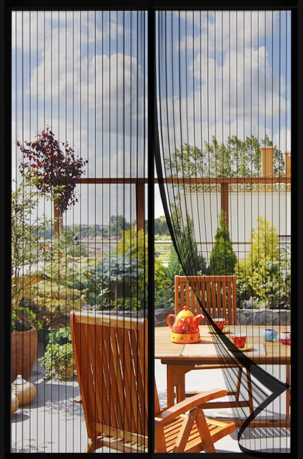 50"x80" Magnetic Screen Door - Bug-Free, Fresh Air Access, Kid & Pet Friendly