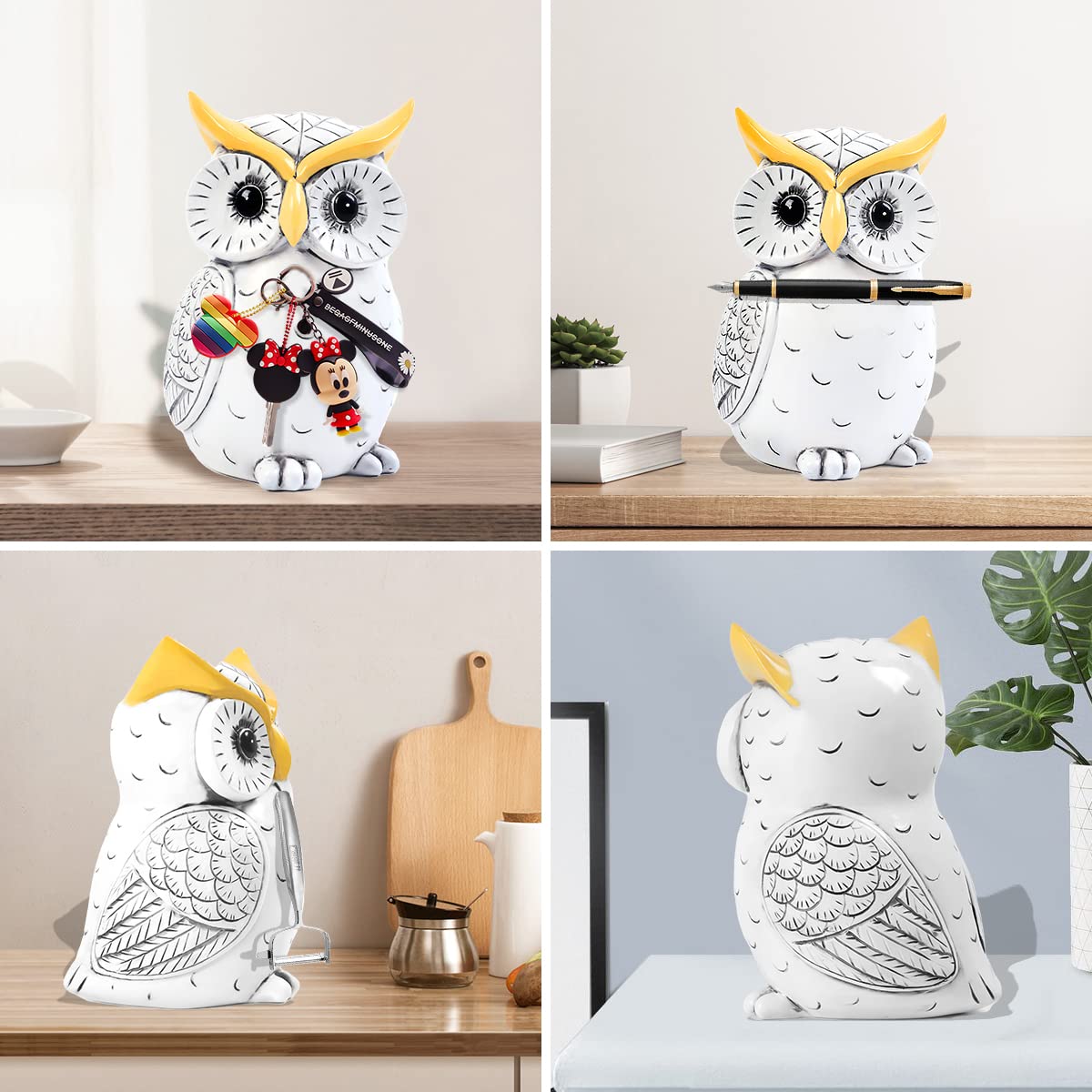 Magnetic Owl Statue for Home Decor Accents/Key Holder/Desk Organizer