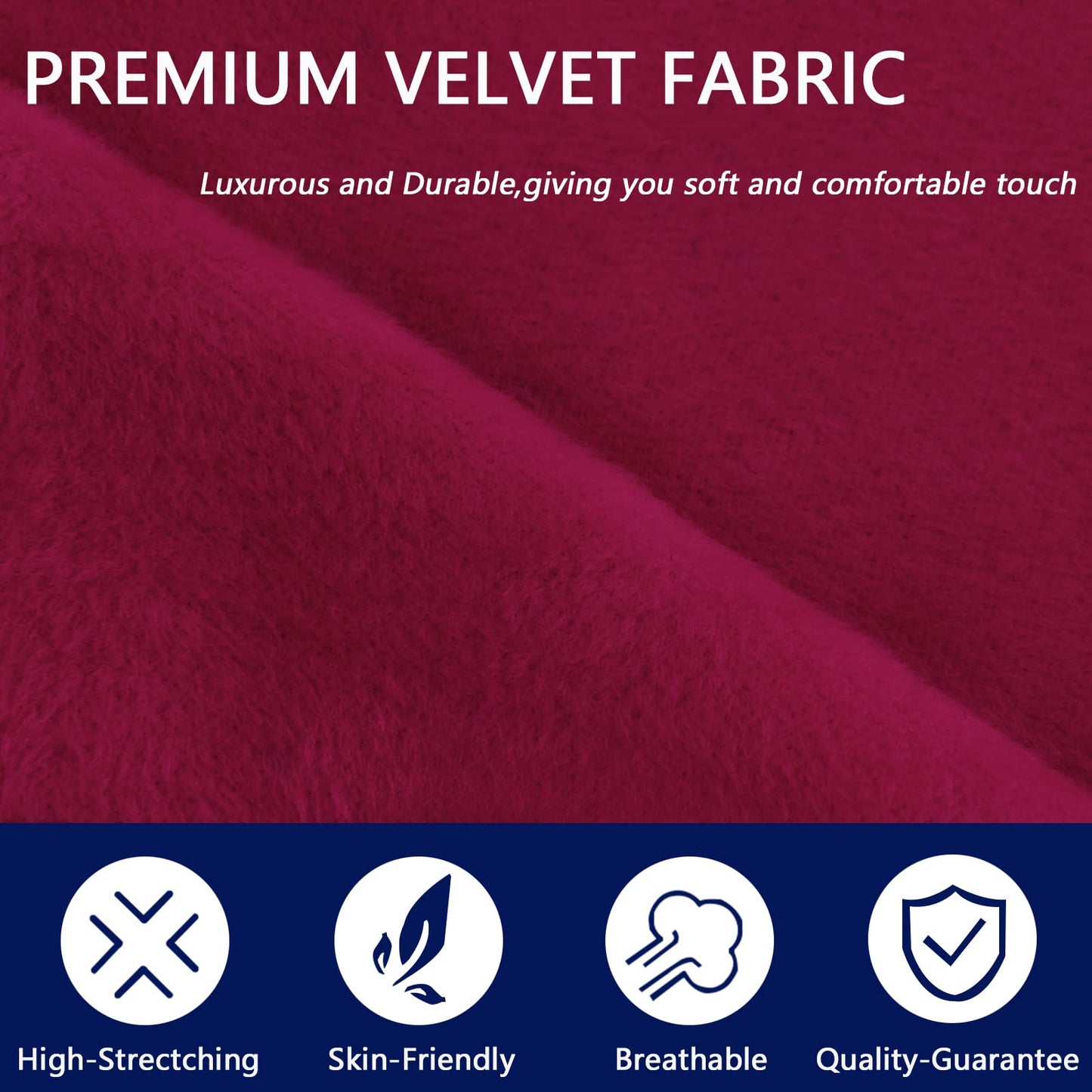 Burgundy Soft Velour Fabric Sofa Cushion Cover/Protector/Slipcover