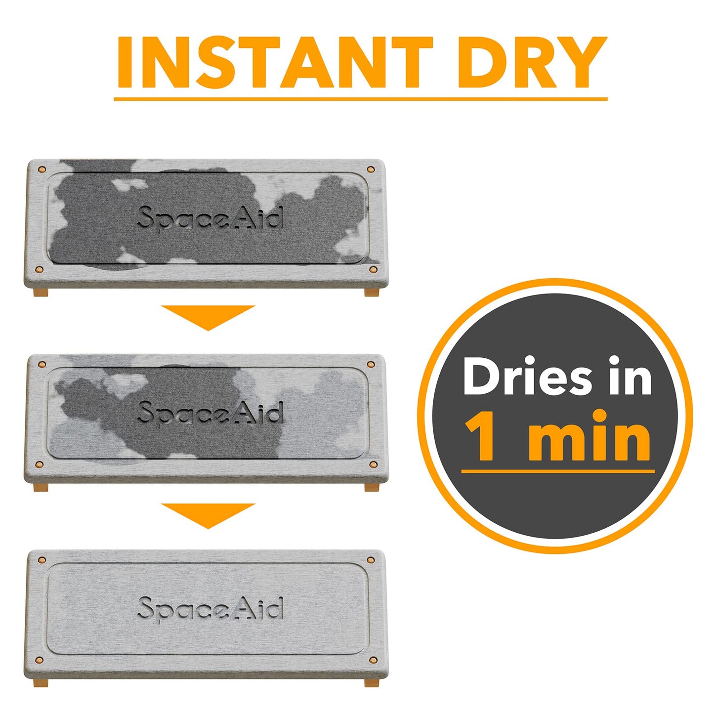 Gray Instant Dry Countertop/Sink Fast Drying Rack/Caddy/Organizer w/ Bamboo Feet