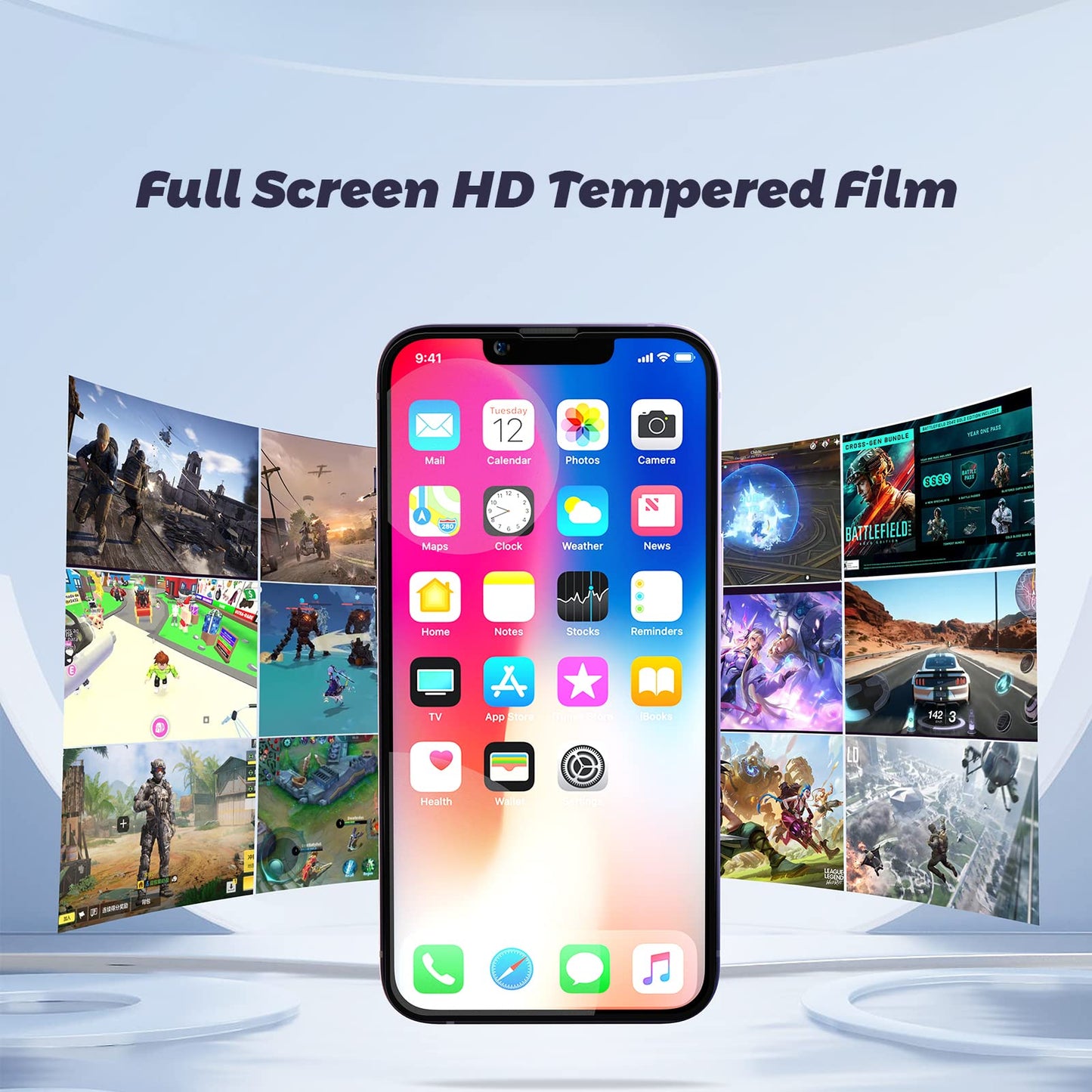 2pk iPhone 14 Plus Gaming Screen Protectors w/ Dedicated Frosted Thumb Controls