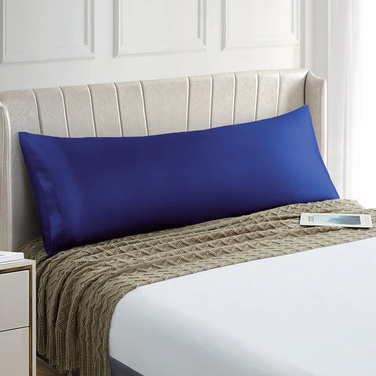 20"x54" Navy Blue Super Soft Silky Satin Body Pillow Cover w/ Envelope Closure