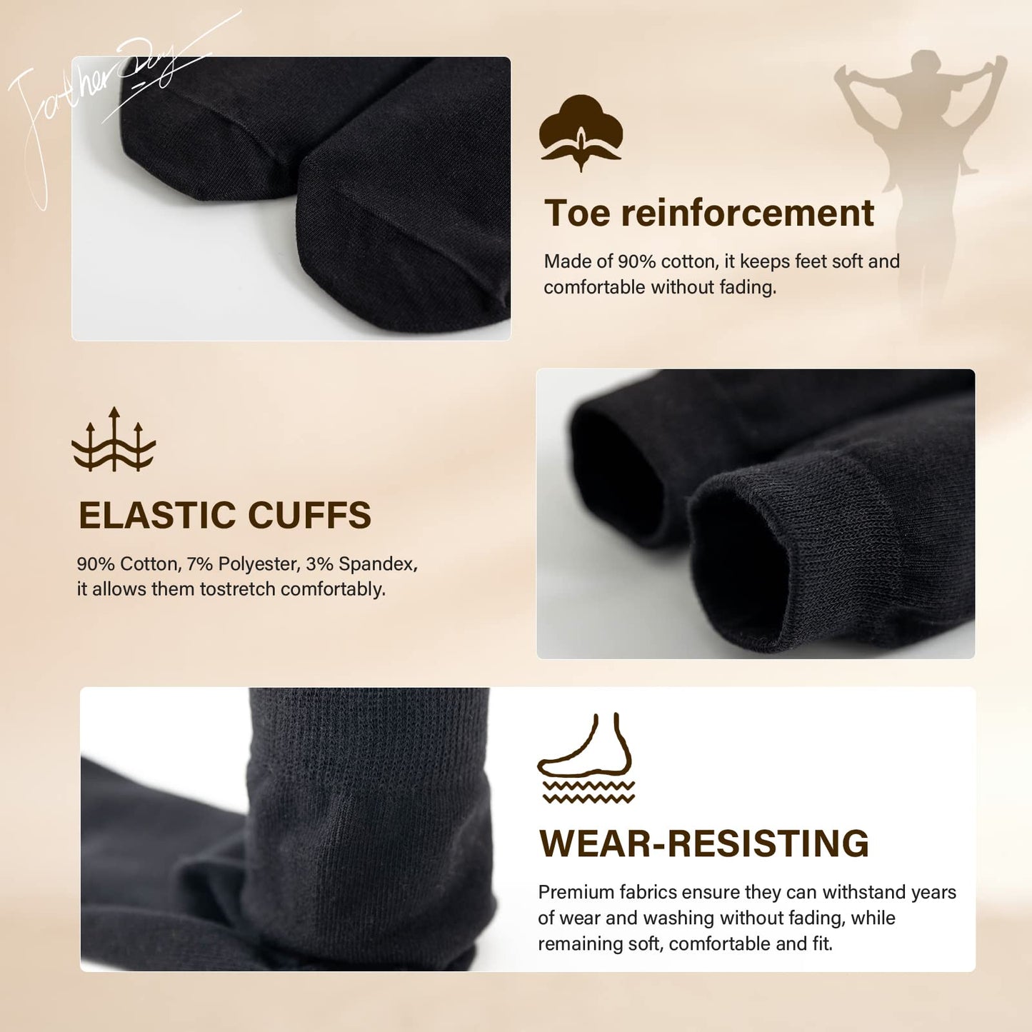 "I'm Not Sleeping I'm Just Resting My Eyes" Black Socks Funny Gift