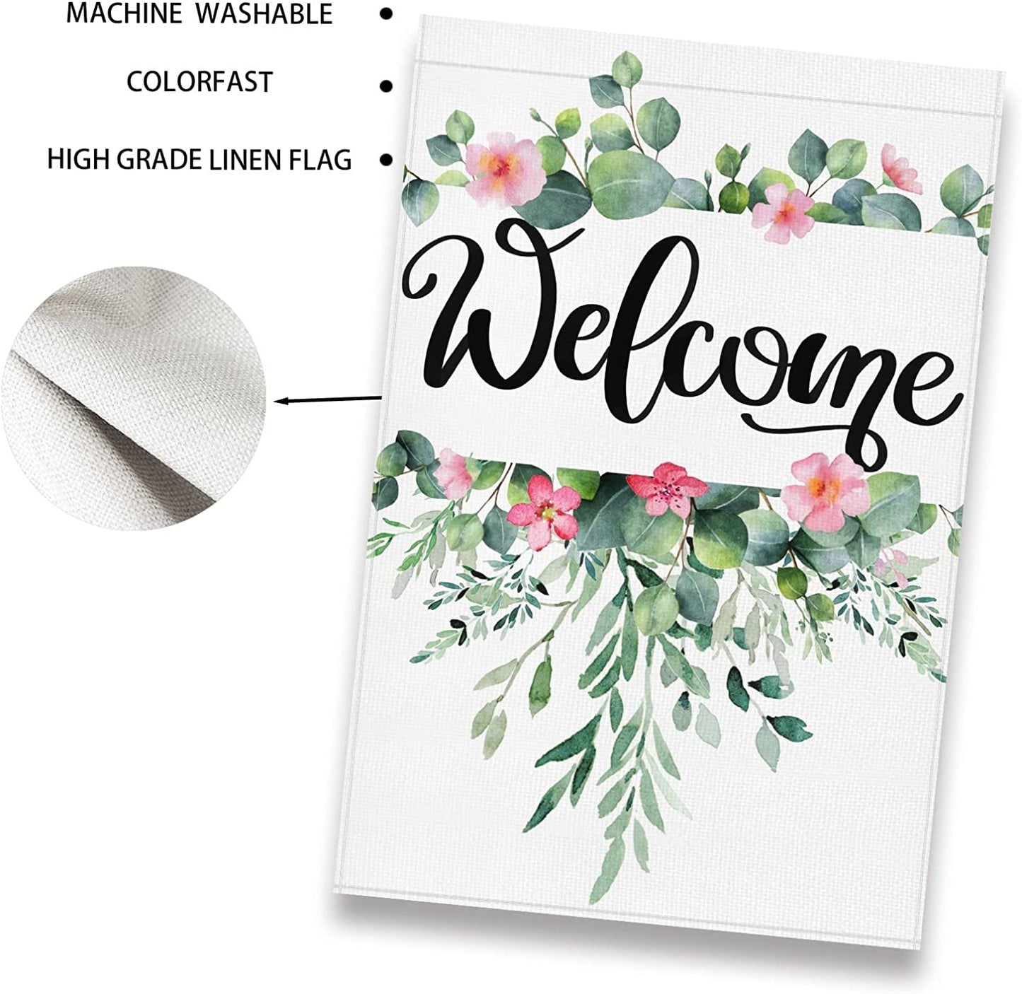 12"x18" Spring Flowers "Welcome" Yard/Garden Flag