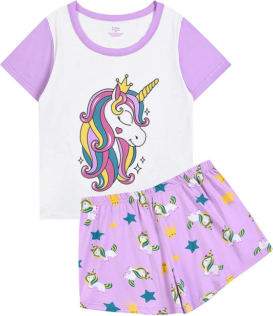 Size XS Unicorn T-Shirt & Shorts Pajamas Set