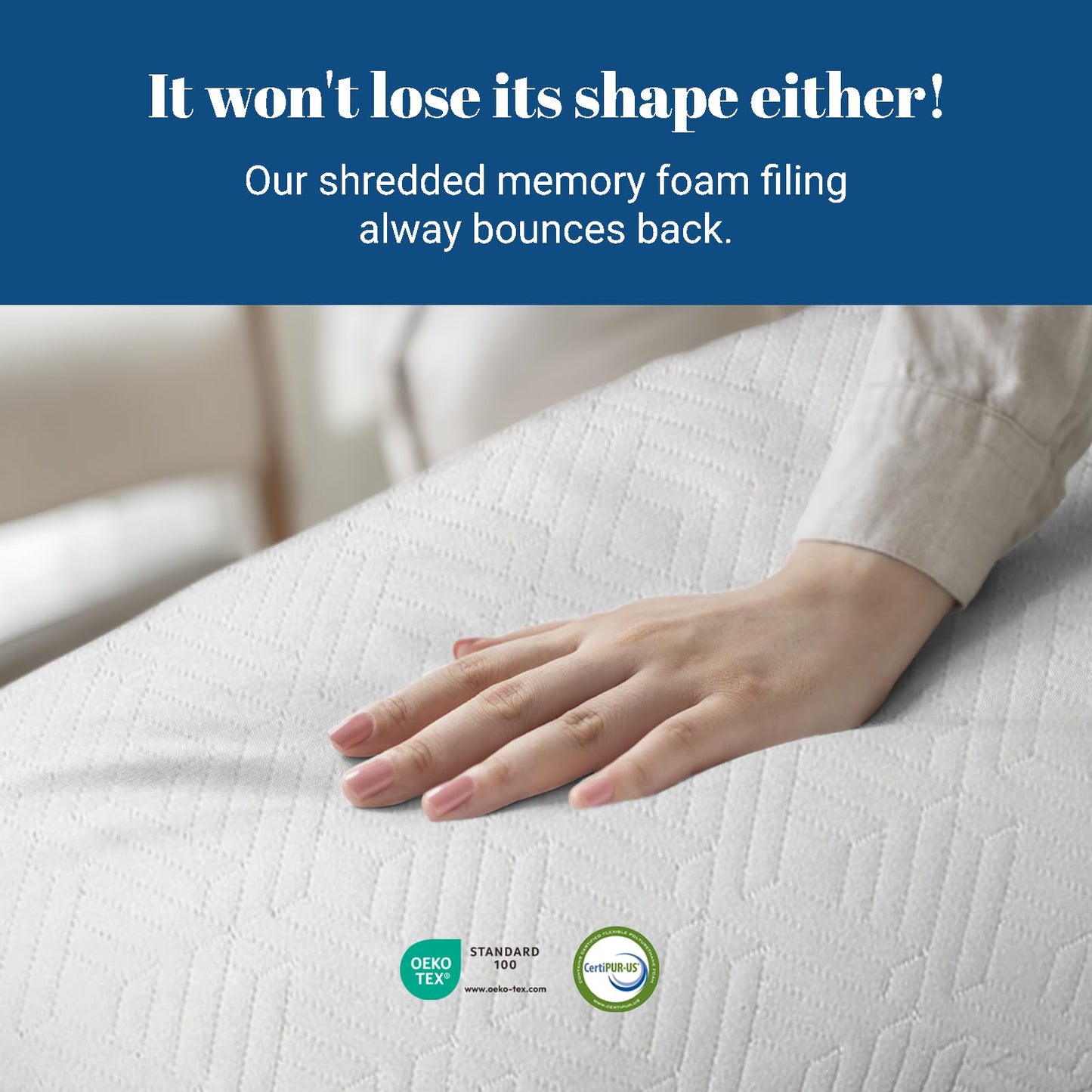 Viscose from Bamboo Cooling Pillow – Ideal for Neck & Shoulder Pain, Adjustable Shredded Memory Foam for Back, Stomach & Side Sleepers - Queen Size