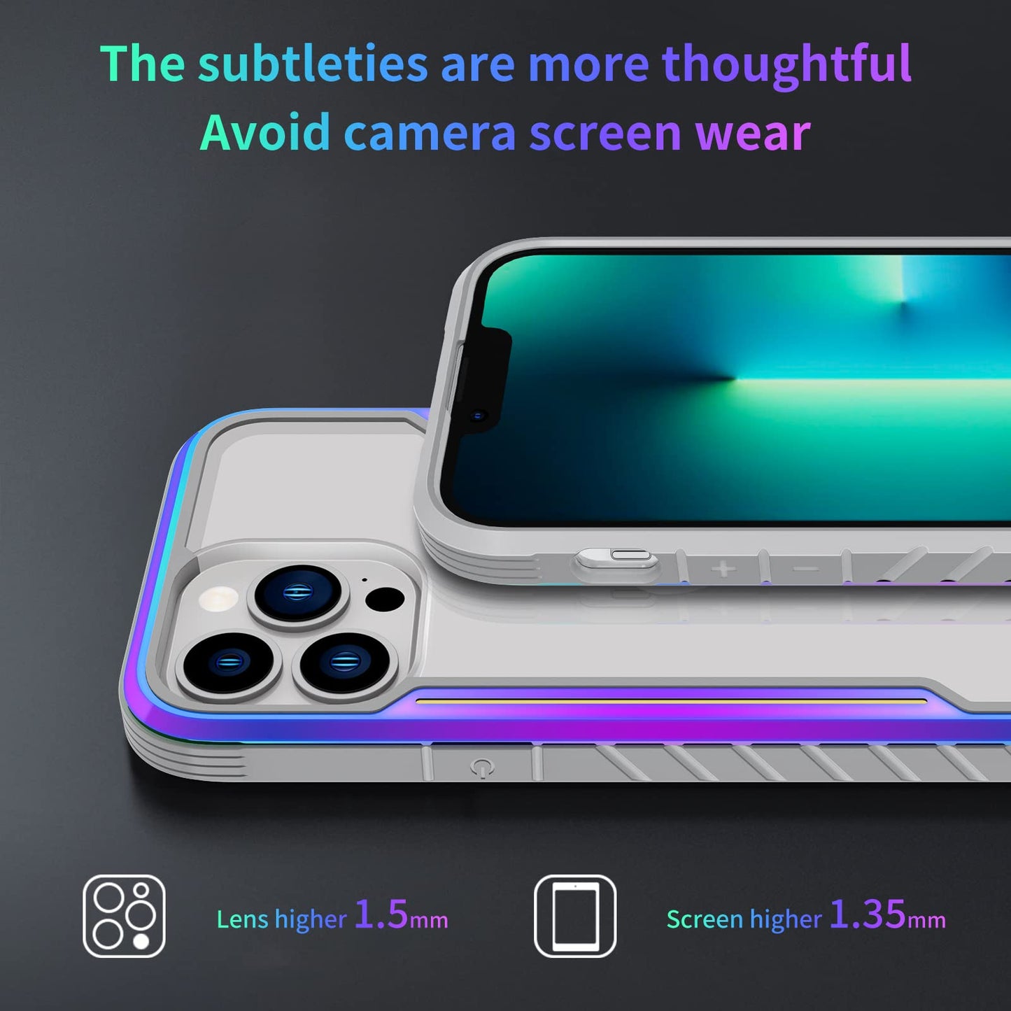Blue/Purple Shockproof Military-Grade TPU Metal iPhone 13 Pro MagSafe Cas