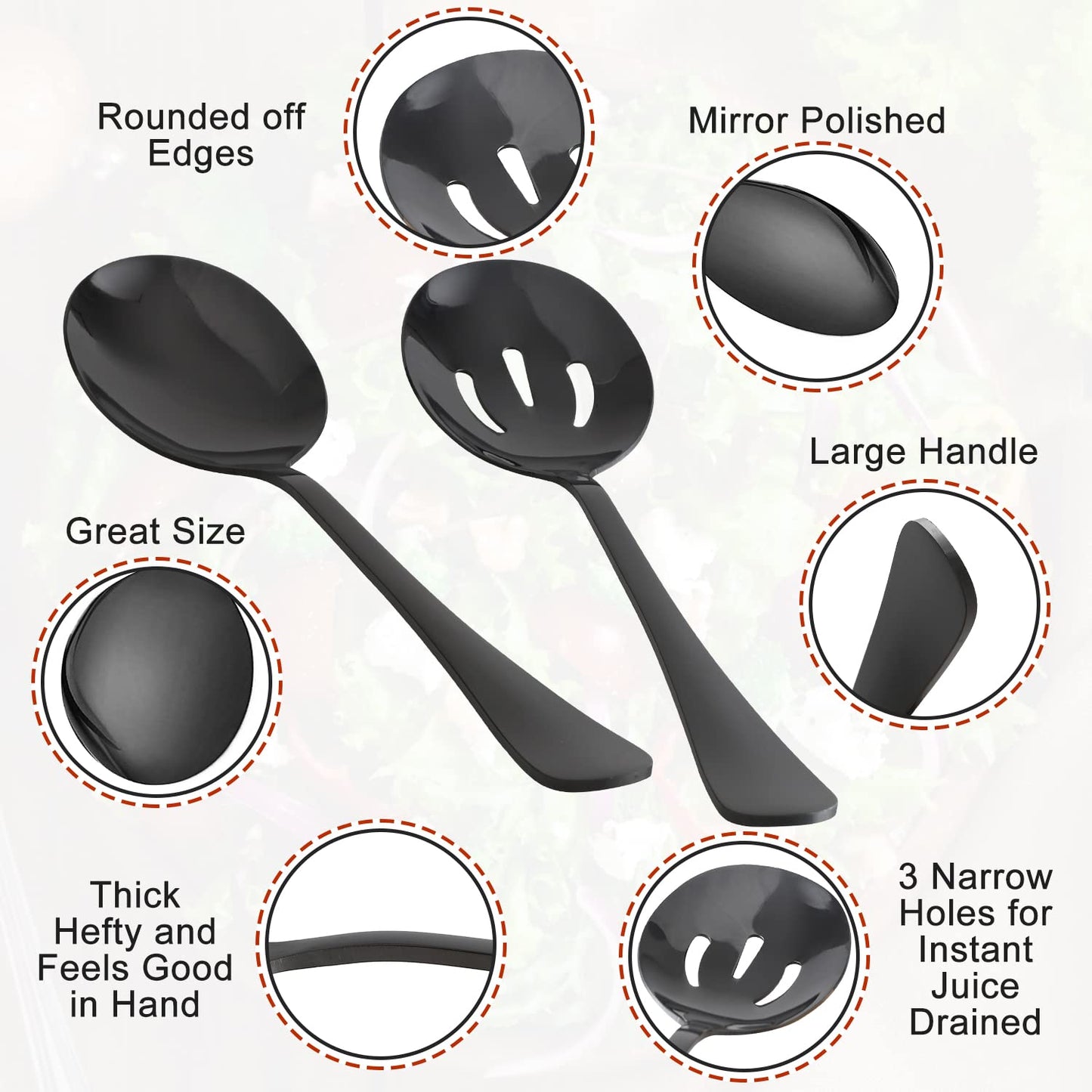 Comprehensive 18-Piece Stainless Steel Serving Utensils Set in Black - Ideal for Kitchen Parties, Buffets, Events, and Daily Use