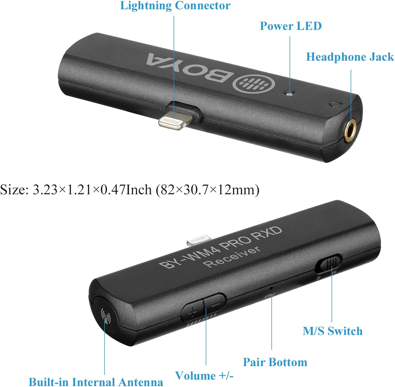 BOYA BY-WM4 PRO-K3 2.4 GHz Wireless Microphone System For iOS Devices