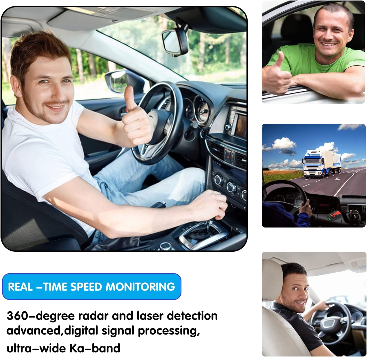 Car Radar Detector w/ LED Display, Vehicle Speed Alarm, POP/City/Highway Mode