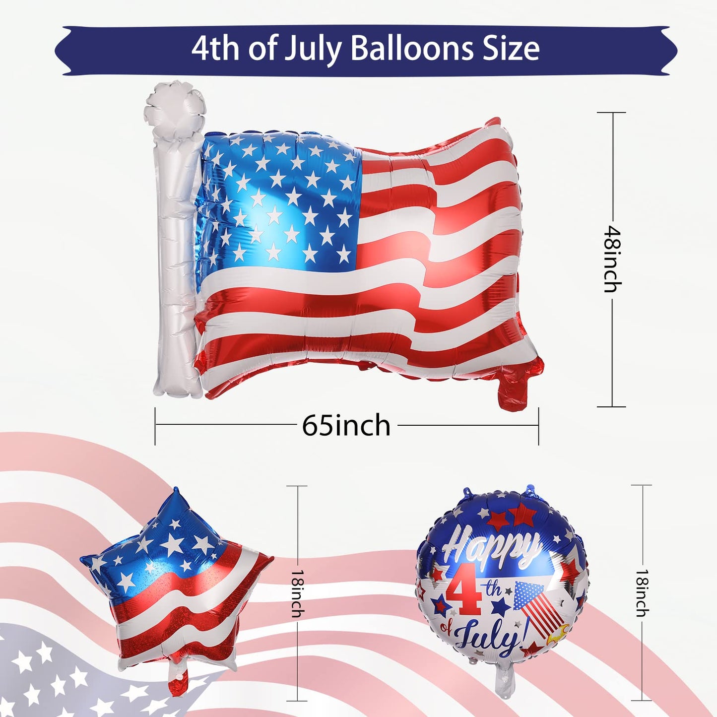 Pack of 8 Reusable Easy to Inflate Durable Premium Quality 4th of July Balloons