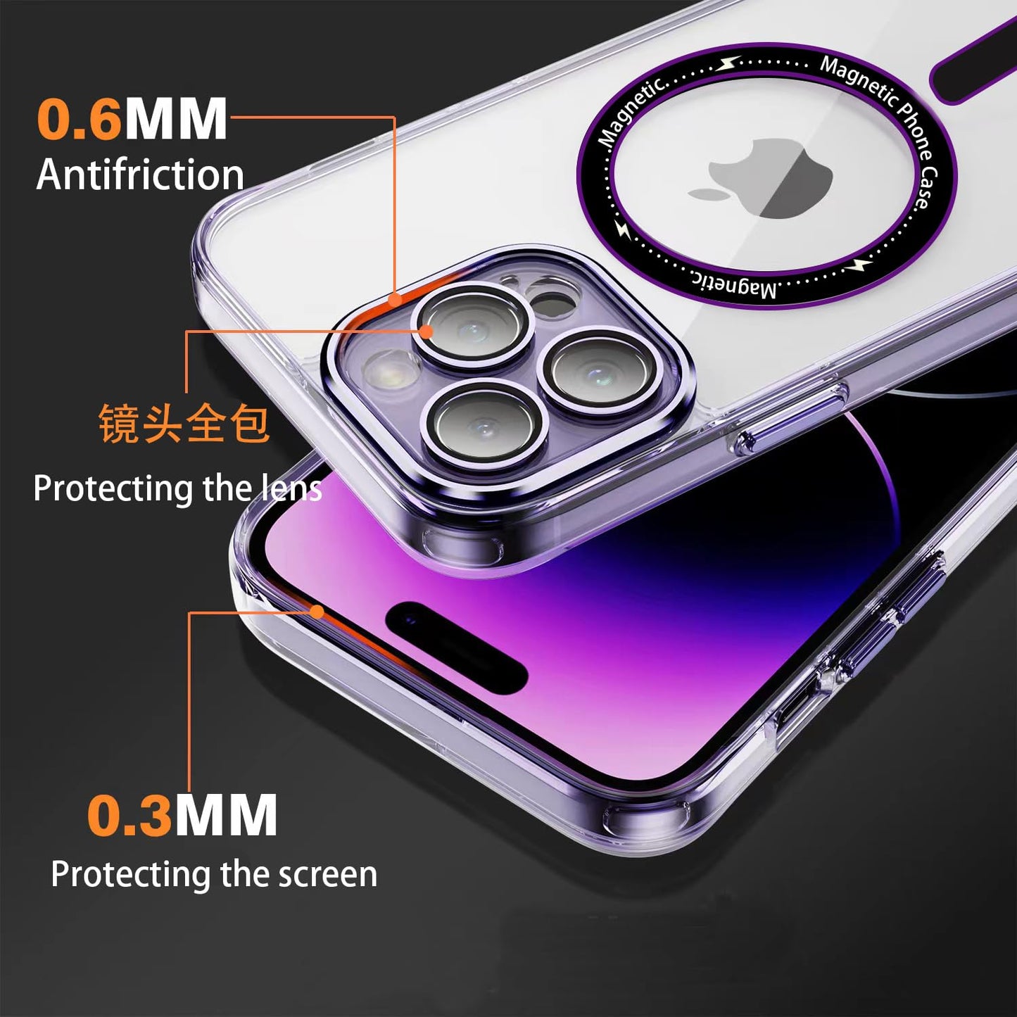iPhone 14 Pro Magnetic Silicone Case: 6.1" Gold, MagSafe & Drop Protection