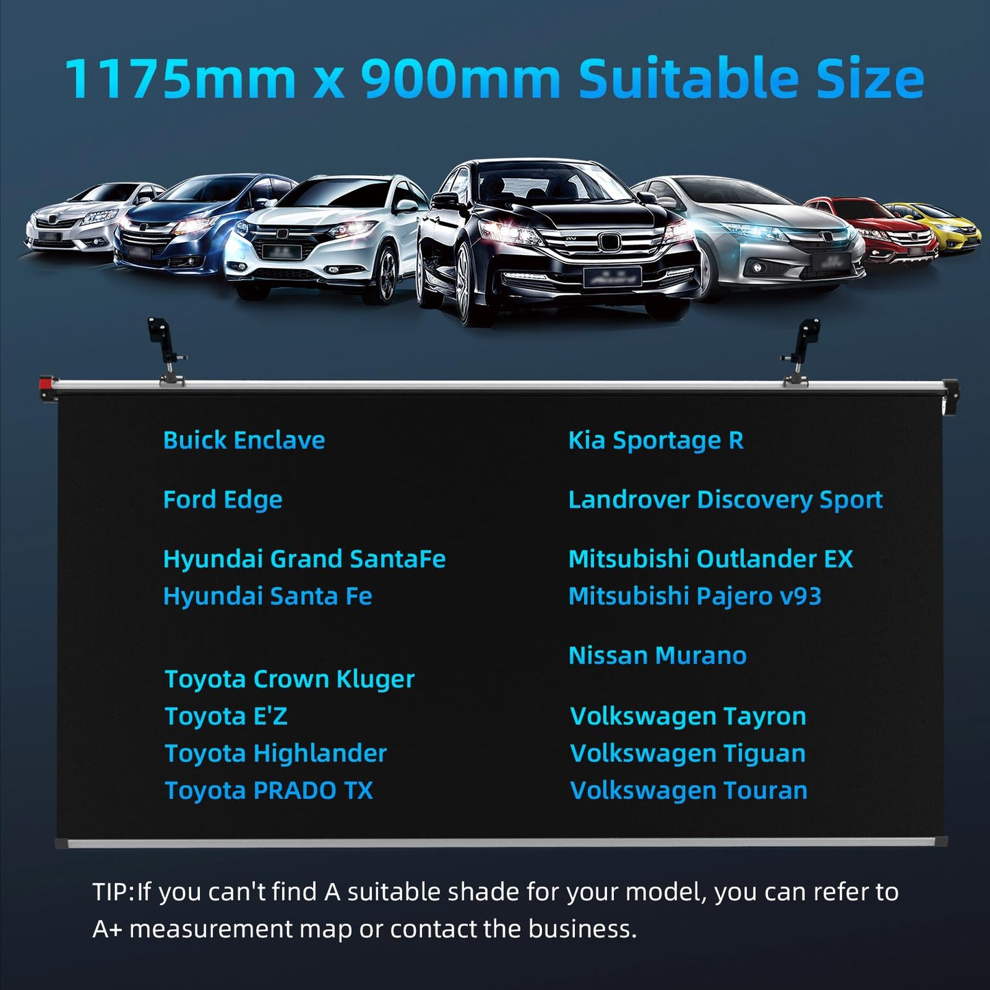 46.3" x 35.4" Retractable Vehicle Windshield Sunshade
