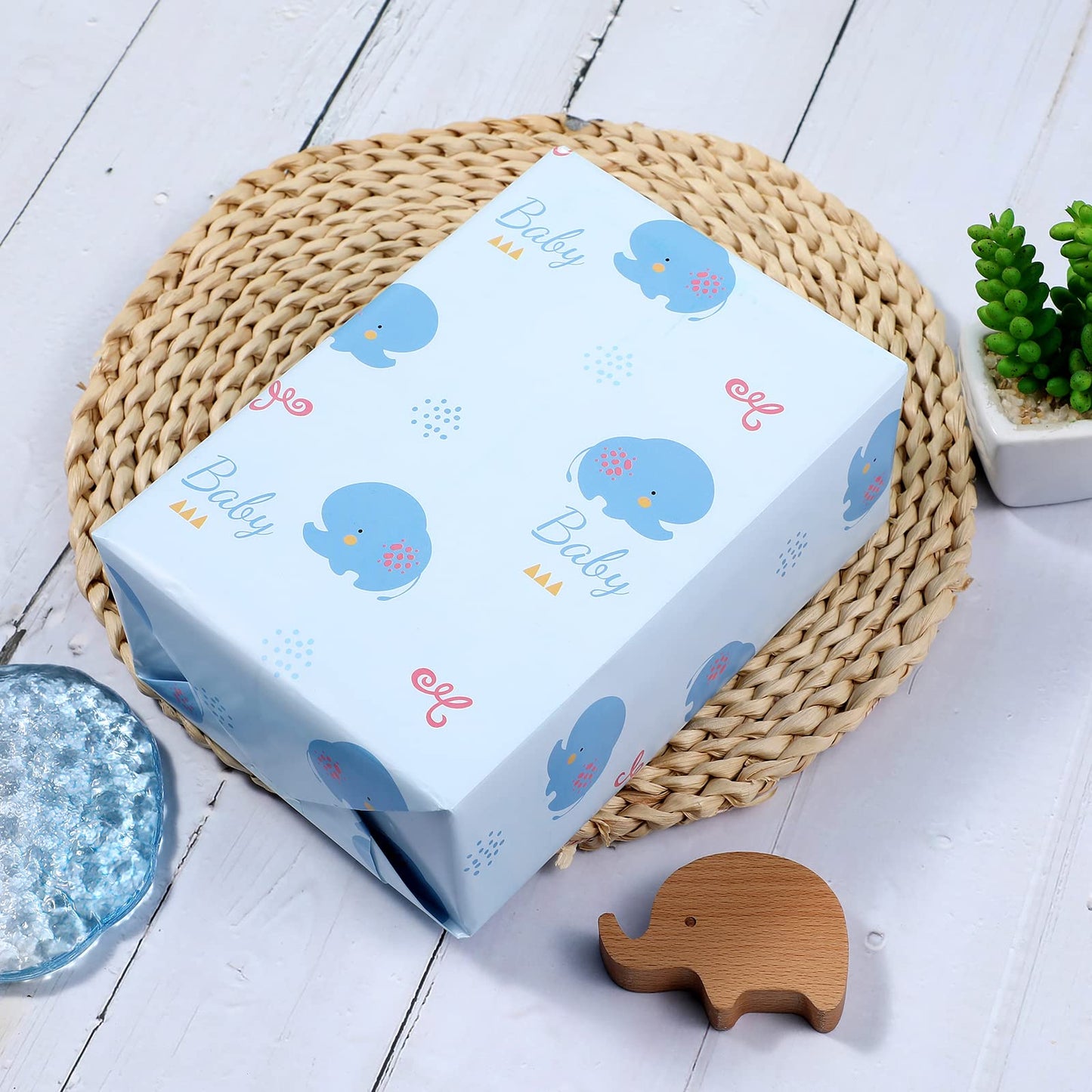 Baby Shower Wrapping Paper, Precut 12 Sheets - Cute Designs for Boys & Girls, Noticeable Typo on One Sheet, Eco-Friendly, 20" x 29" (50.8cm x 73.7cm)
