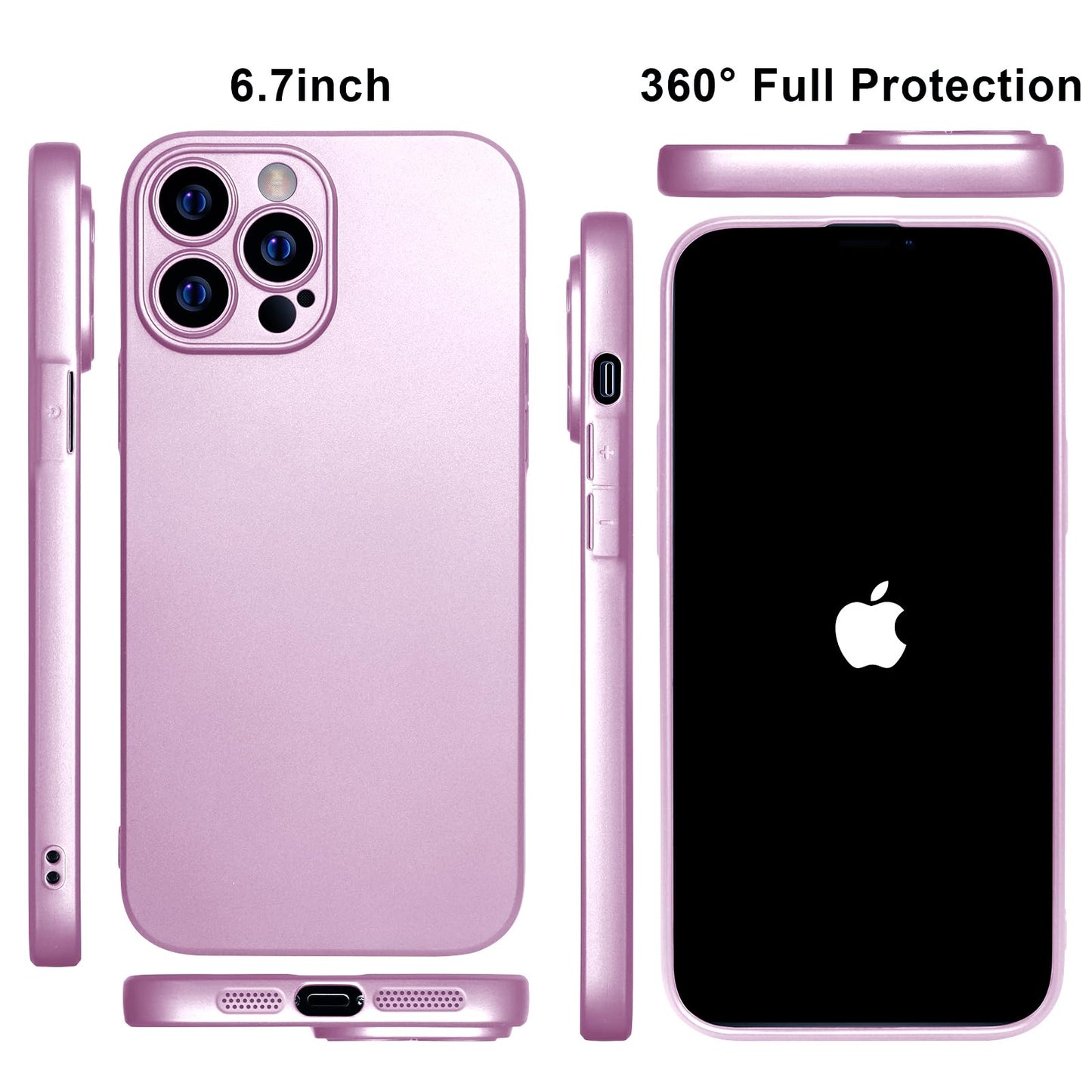 Metallic iPhone 13 Pro Max Case: Ultra-Thin, Shockproof, Wireless Charging Ready