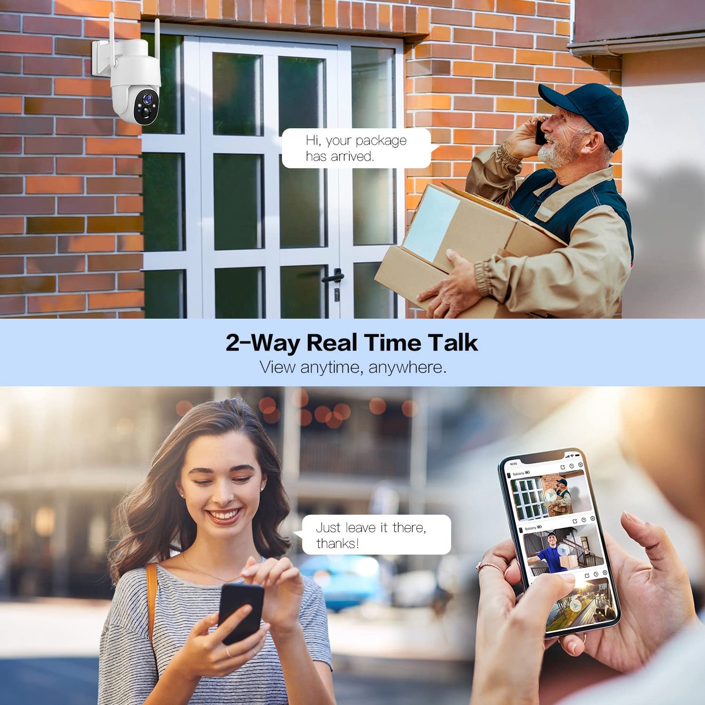 Wireless Outdoor Security Camera - 2K, Pan-Tilt 360°, Battery Powered, 2-Way Talk, 3MP PTZ, WiFi, Cloud/SD Storage, Color Night Vision, Spotlight, Siren, IP65 Waterproof, Smart AI Detection, Device Sharing