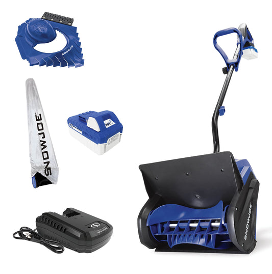 Snow Joe 24V-SS13-TV1 24-Volt IONMAX Cordless Snow Shovel Bundle with 4.0-Ah Battery, Charger, Cover, & Ice Dozer - Lightweight, Gas-Free Snow Clearing for Walkways, Driveways, Decks, and Sidewalks