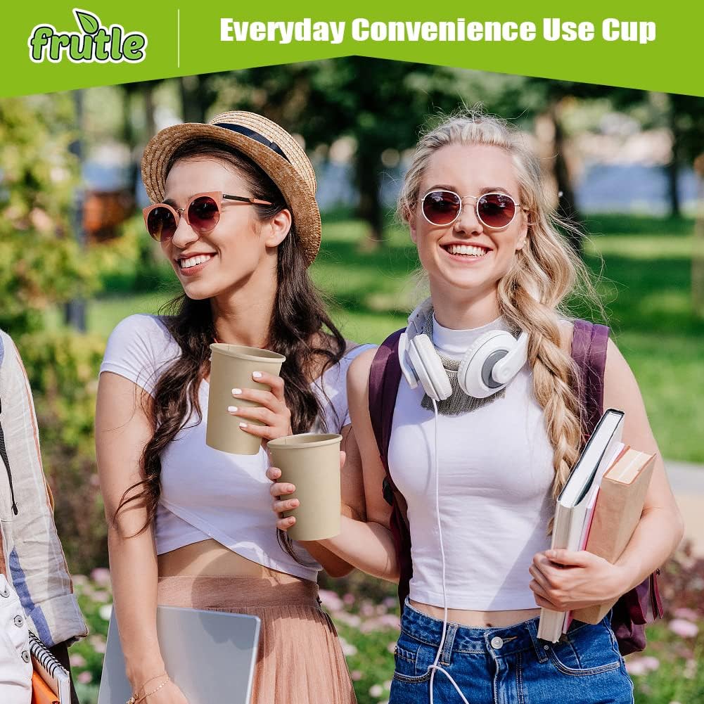 200pk 8oz Bamboo Coffee Paper Cups - Recyclable, Biodegradable Hot Beverage Cups