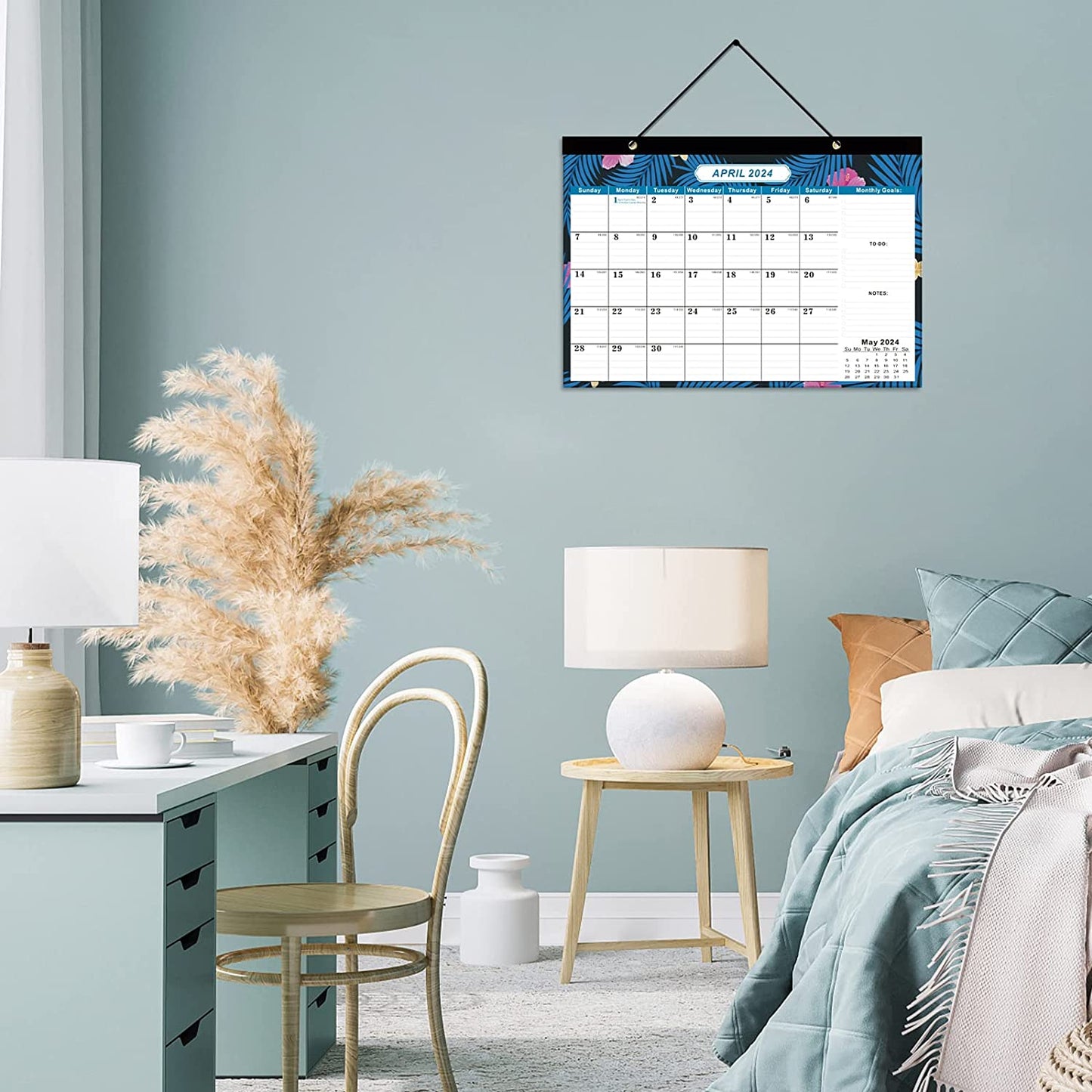 17"x12" Flower Jan 2023 - Jun 2024 Tear-Off Desk Calendar w/ 2 Corner Protectors