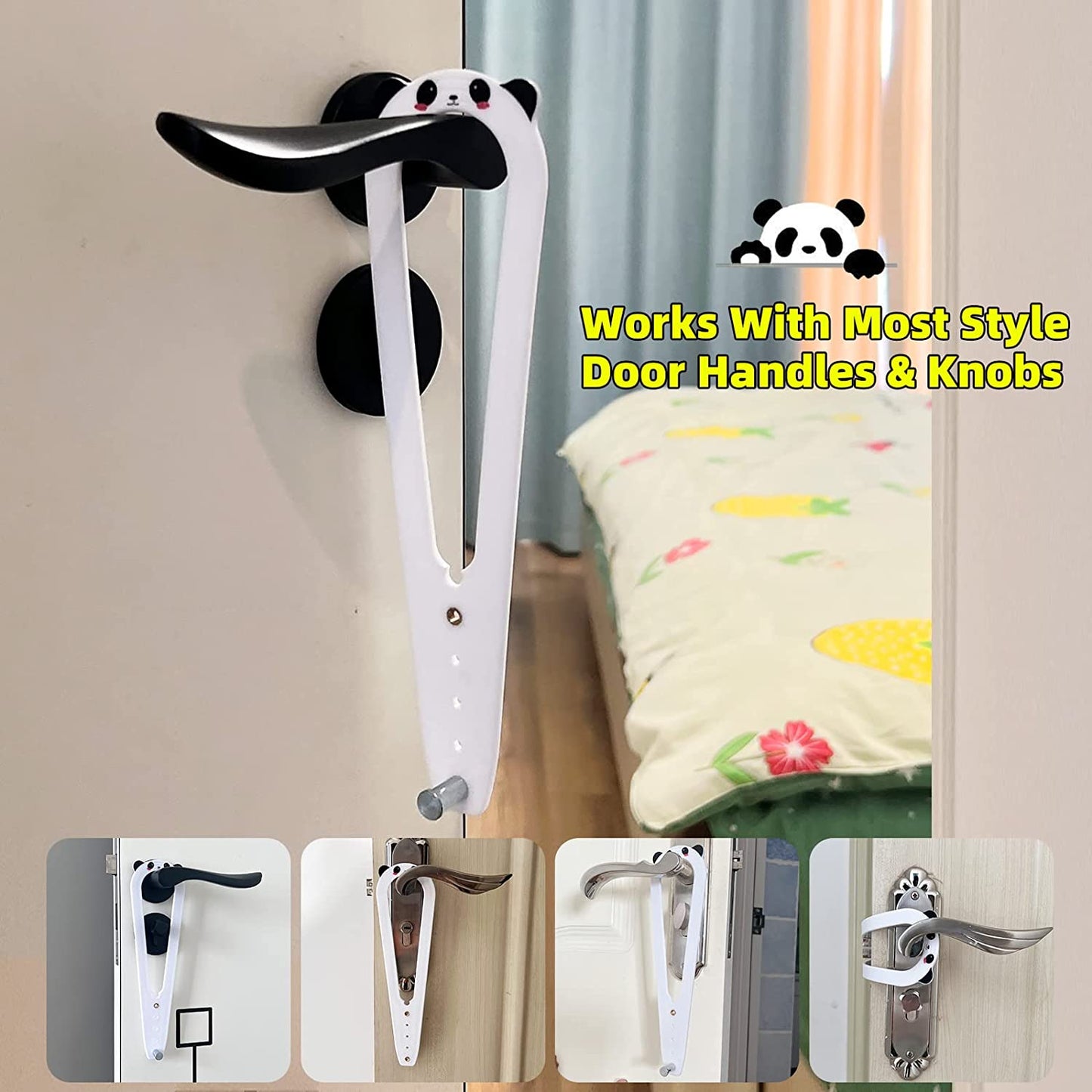 2pk Cat Door Holder Latch, Lets Cats In & Keeps Dogs Out of Litter/Food