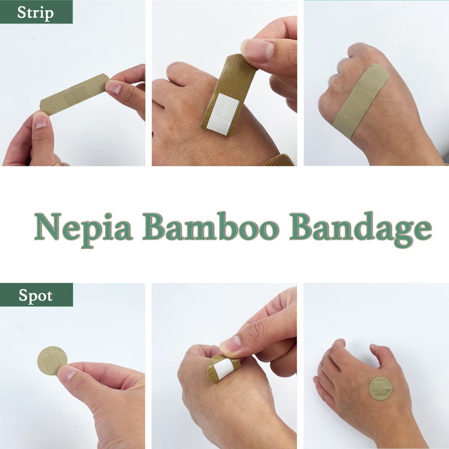 Eco-Friendly Bamboo Bandages: 100pc Hypoallergenic, Biodegradable, Latex-Free