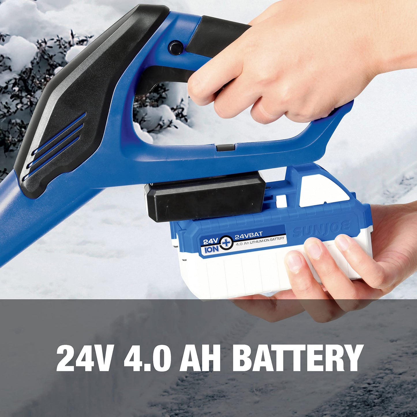 Snow Joe 24V-SS13-TV1 24-Volt IONMAX Cordless Snow Shovel Bundle with 4.0-Ah Battery, Charger, Cover, & Ice Dozer - Lightweight, Gas-Free Snow Clearing for Walkways, Driveways, Decks, and Sidewalks