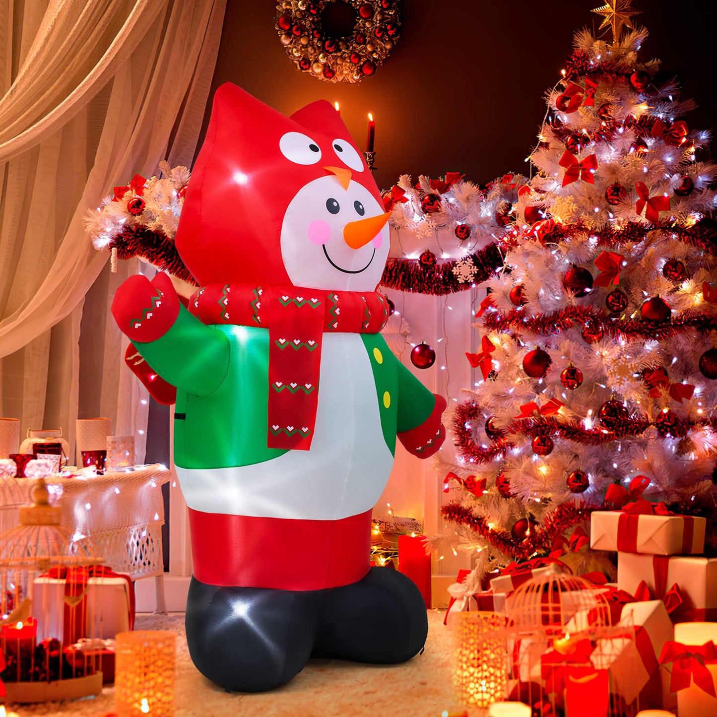 Brighten Your Holidays with a 8FT Inflatable Snowman - LED Lit Outdoor & Indoor Christmas Decoration for Yard & Home