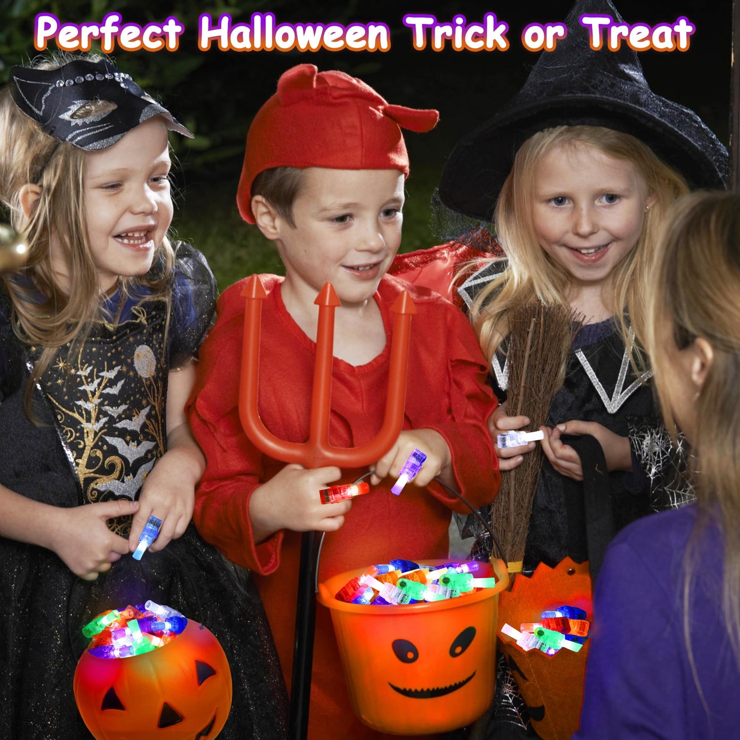 Halloween Party Favors for Kids - 36PCS LED Finger Lights, Glow in the Dark Toys, Halloween Themed Projection, Safe Materials, Ideal for Classroom Prizes, Trick or Treats, Goodie Bag Fillers & Party Gifts