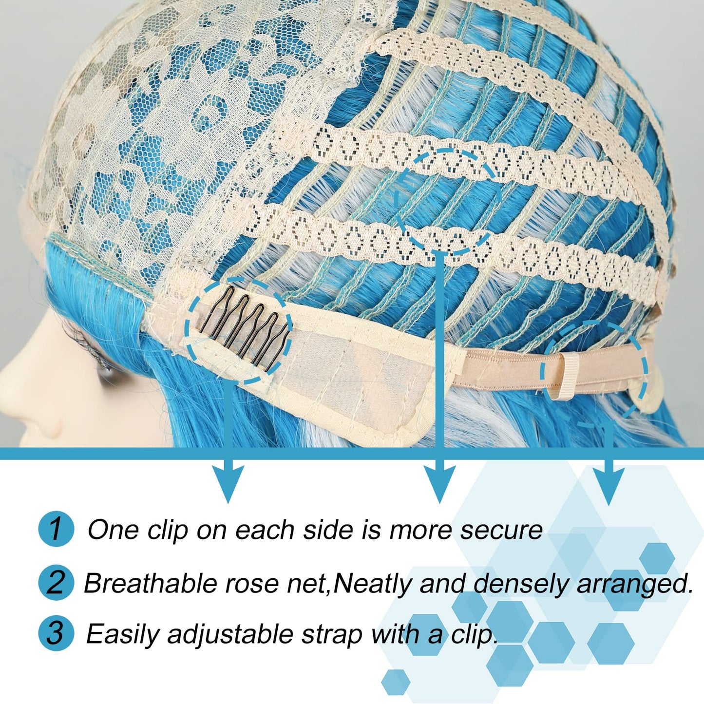 22" Blue/White Braids Alien Wig for Kids Halloween Costume/Cosplay
