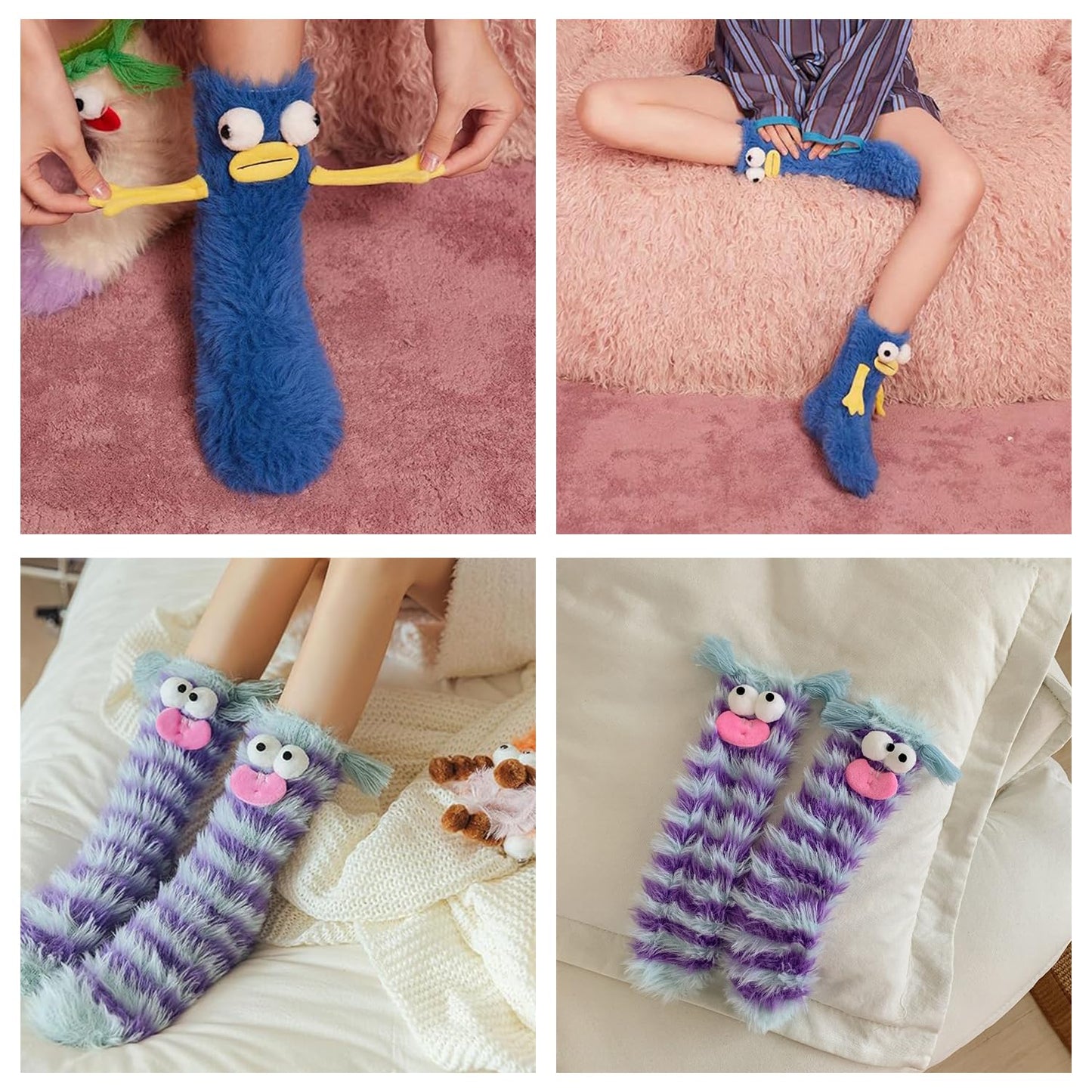 Cozy & Cute Women's Fuzzy Socks: Perfect Warm, Soft Fluffy Slipper Socks for Winter Comfort